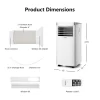 Costway FP10122US-WH 8000 BTU (ASHRAE) Portable Air Conditioner 3-in-1 Air Cooler with Remote Control