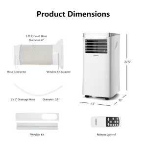 Costway FP10123US-WH 10000BTU Portable Air Conditioner 3-in-1 Air Cooler with Remote Control