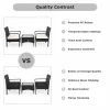 Costway HW62356 3-Piece Wicker Patio Conversation Set with Cushions Coffee Table & 2 Rattan Chair