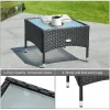 Costway HW62356 3-Piece Wicker Patio Conversation Set with Cushions Coffee Table & 2 Rattan Chair
