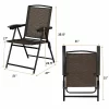 Costway OP3687 Brown Metal Patio Sling Folding Chair with Adjustable Back (Set of 4) Costway OP3687 Brown Metal Patio Sling Folding Chair with Adjustable Back (Set of 4)