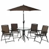 Costway OP3687 Brown Metal Patio Sling Folding Chair with Adjustable Back (Set of 4) Costway OP3687 Brown Metal Patio Sling Folding Chair with Adjustable Back (Set of 4)