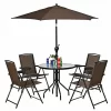 Costway OP3687 Brown Metal Patio Sling Folding Chair with Adjustable Back (Set of 4) Costway OP3687 Brown Metal Patio Sling Folding Chair with Adjustable Back (Set of 4)