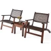 Costway OP70267 3-Piece Rattan Patio Conversation Set with Costway Costway OP70267 3-Piece Rattan Patio Conversation Set with Costway