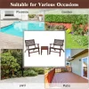 Costway OP70267 3-Piece Rattan Patio Conversation Set with Costway Costway OP70267 3-Piece Rattan Patio Conversation Set with Costway