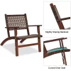 Costway OP70267 3-Piece Rattan Patio Conversation Set with Costway Costway OP70267 3-Piece Rattan Patio Conversation Set with Costway