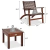Costway OP70267 3-Piece Rattan Patio Conversation Set with Costway Costway OP70267 3-Piece Rattan Patio Conversation Set with Costway