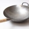 Craft Wok Traditional Hand Hammered Carbon Steel Pow Wok with Wooden and Steel Helper Handle (14 Inch, Round Bottom) / 731W88 Craft Wok Traditional Hand Hammered Carbon Steel Pow Wok with Wooden and Steel Helper Handle (14 Inch, Round Bottom) / 731W88