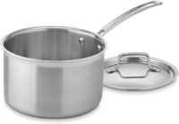 Cuisinart MCP194-20N Multiclad Pro Triple Ply Stainless Cookware 4-Quart Skillet, Saucepan w/Cover