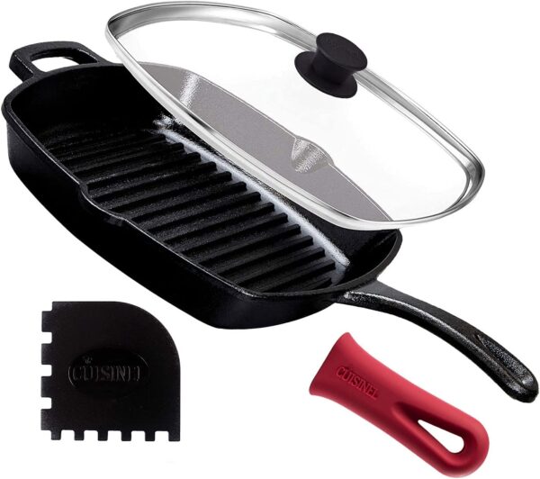 ESLITE LIFE Nonstick Grill Pan for Stove Tops with Lid Induction