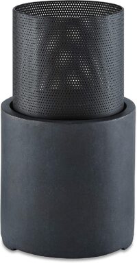 DANYA B TFE980082 22 in. Wood Burning Faux Stone Fire Column Chimenea