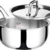Duxtop Whole-Clad Tri-Ply Stainless Steel Saucepan with Lid, 3 Quart, Kitchen Induction Cookware