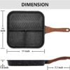 ESLITE LIFE 11 Inch Nonstick 3 Section Divided Breakfast Pan Grill Pan for Stove Tops Induction Compatible, PFOA & PTFEs Free