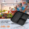 ESLITE LIFE 11 Inch Nonstick 3 Section Divided Breakfast Pan Grill Pan for Stove Tops Induction Compatible, PFOA & PTFEs Free