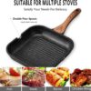 ESLITE LIFE 9.5 Inch Nonstick Grill Pan for Stove Tops with Lid Induction Compatible, PFOA & PTFEs Free