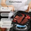 ESLITE LIFE 9.5 Inch Nonstick Grill Pan for Stove Tops with Lid Induction Compatible, PFOA & PTFEs Free