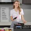 ESLITE LIFE 9.5 Inch Nonstick Grill Pan for Stove Tops with Lid Induction Compatible, PFOA & PTFEs Free