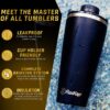 FlasKap VOLST 22 Insulated Tumbler with Standard Lid Double-Wall Vacuum Insulated - Leak-Proof, Cup Holder Friendly, Fits MADIC 6 (22 oz, Black)11