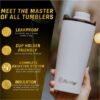 FlasKap VOLST 30 Insulated Tumbler with Standard Lid | Double-Wall Vacuum Insulated - Leak-Proof, Cup Holder Friendly, Fits MADIC 9 (30 oz, Bright White)