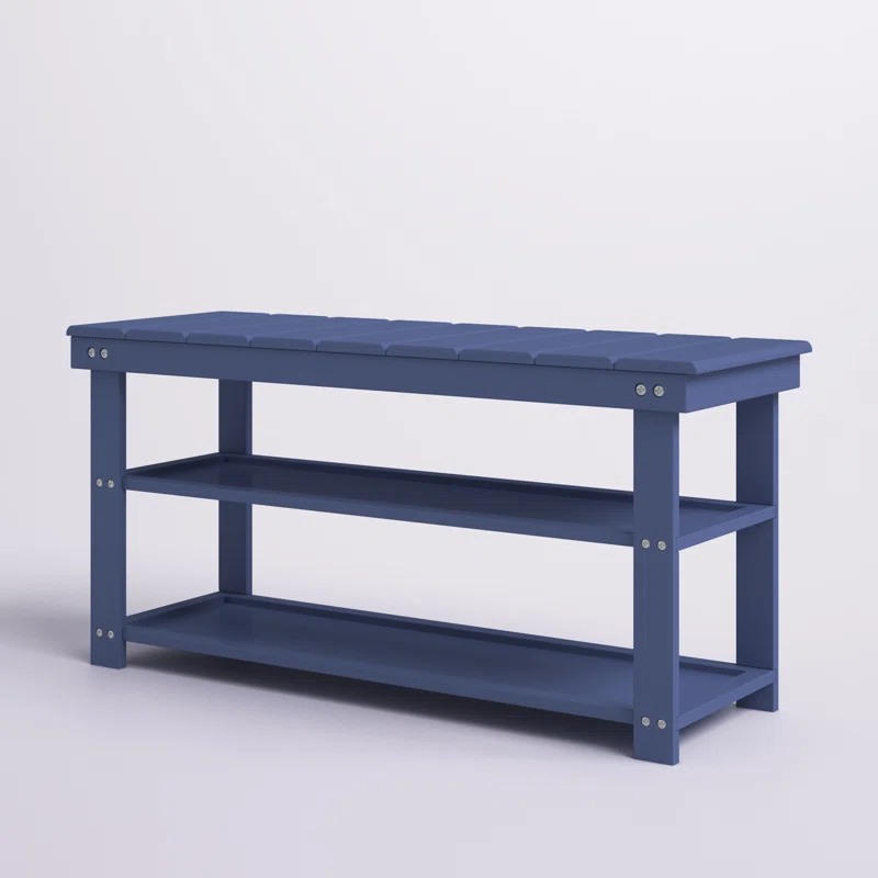 Fleshman Shoe Storage Bench Blue,,.. Fleshman Shoe Storage Bench Blue