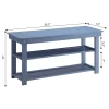 Fleshman Shoe Storage Bench Blue Fleshman Shoe Storage Bench Blue