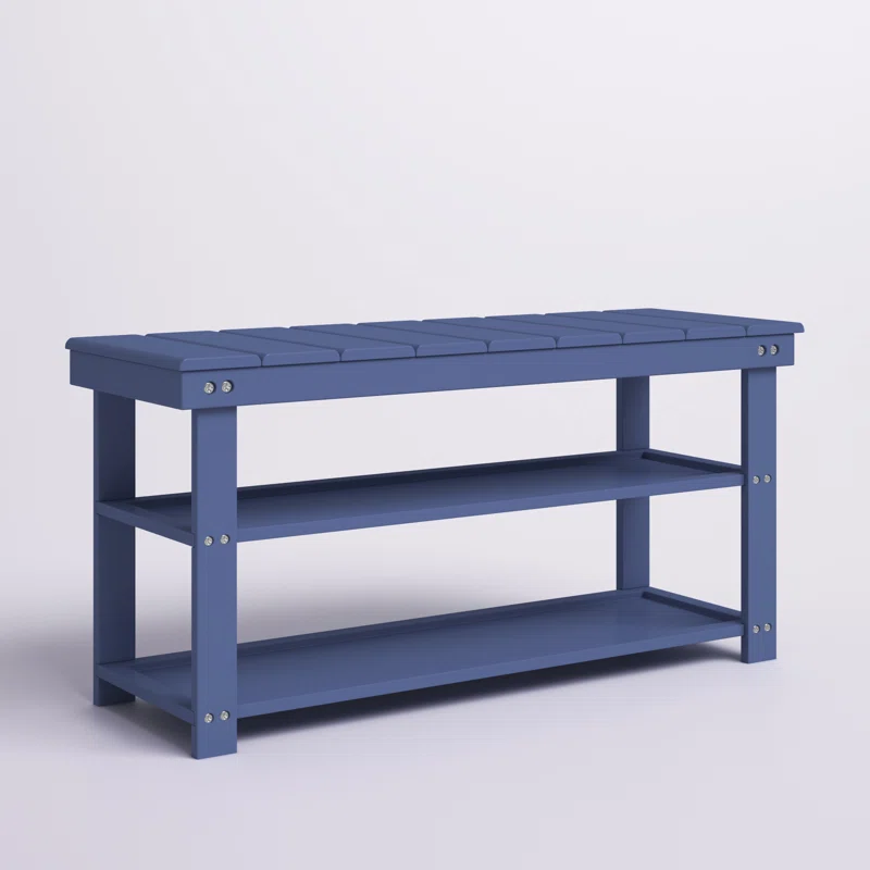 Fleshman Shoe Storage Bench Blue.. Fleshman Shoe Storage Bench Blue