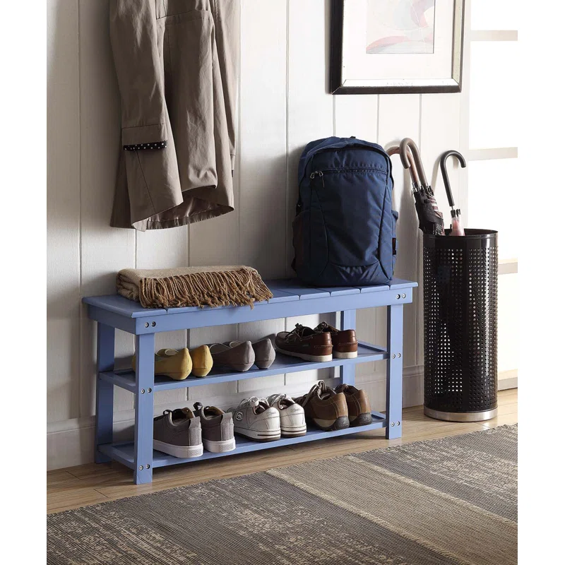 Fleshman Shoe Storage Bench Blue.,,.. Fleshman Shoe Storage Bench Blue