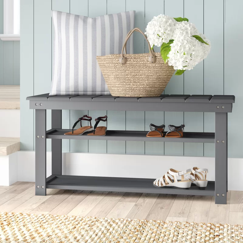 Fleshman Shoe Storage Bench Gray., Fleshman Shoe Storage Bench Gray