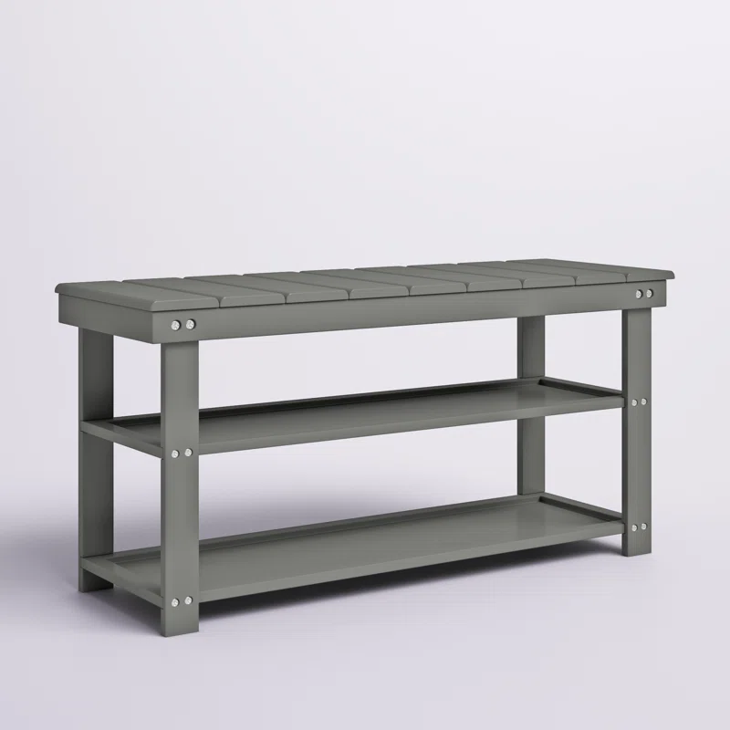 Fleshman Shoe Storage Bench Gray.., Fleshman Shoe Storage Bench Gray