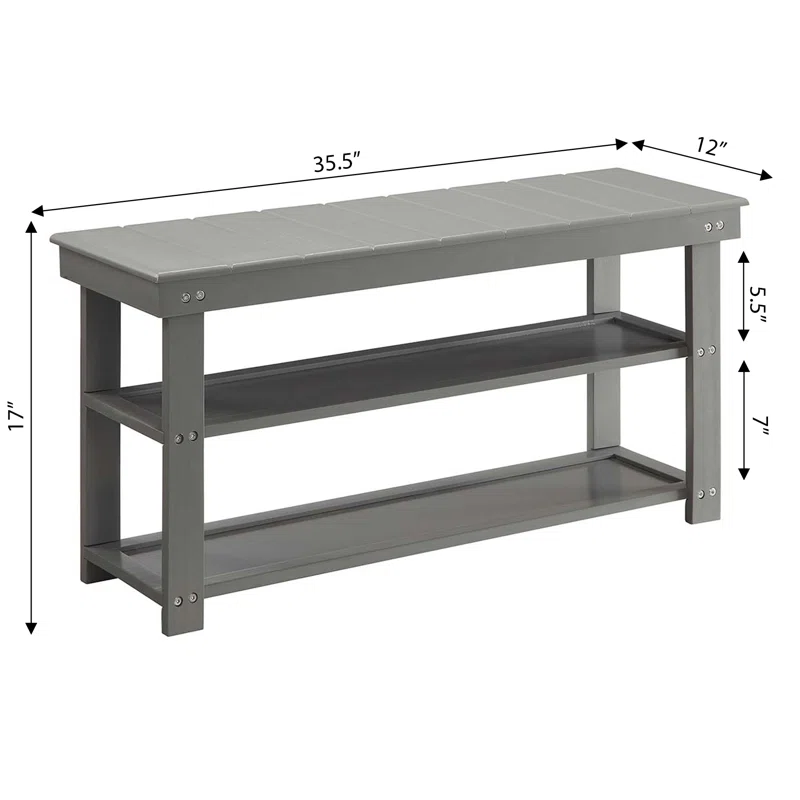 Fleshman Shoe Storage Bench Gray..,, Fleshman Shoe Storage Bench Gray