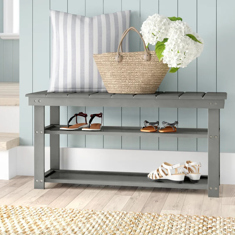 Fleshman Shoe Storage Bench Gray,, Fleshman Shoe Storage Bench Gray