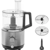 GE G8P0AASSPSS Food Processor 12 Cup | Complete With 3 Feeding Tubes, Stainless Steel Mixing Blade & Shredding Disc | 3 Speed | Great for Shredded Cheese, Chicken & More | Kitchen Essentials | 550 Watts GE G8P0AASSPSS Food Processor 12 Cup