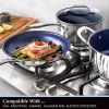 GRANITESTONE 7786 Classic Blue 10-Piece Stainless Steel Tri-Ply Nonstick Diamond Infused Coating Cookware Set