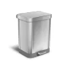 Glad GLD-74525 13 Gal. ALL Stainless Steel Step-On Large Metal Kitchen Trash Can