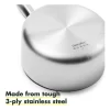 GreenPan Venice Pro Tri-Ply Stainless Steel Healthy Ceramic Nonstick 1.6QT Saucepan Pot with Lid, PFAS-Free, Multi Clad, Induction, Dishwasher Safe, Oven Safe, Silver (CC002241-001)