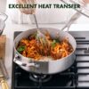 GreenPan Venice Pro Tri-Ply Stainless Steel Healthy Ceramic Nonstick 5QT Saute Pan Jumbo Cooker with Helper Handle and Lid, PFAS-Free, Multi Clad, Induction, Dishwasher Safe, Oven Safe, Silver ( CC002257-001)