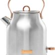 HADEN 75103 Heritage 1.7 l 7-Cup Steel and Copper Cordless Stainless Steel Retro Electric Kettle with Auto Shut-Off