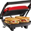 Hamilton Beach Electric Panini Press Grill with Locking Lid, Opens 180 Degrees for Any Sandwich Thickness, Nonstick 8