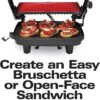 Hamilton Beach Electric Panini Press Grill with Locking Lid, Opens 180 Degrees for Any Sandwich Thickness, Nonstick 8