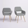 Hashtag Home Covet Upholstered Arm Chair (Set of 2) Gray Fabric Hashtag Home Covet Upholstered Arm Chair (Set of 2) Gray Fabric