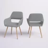 Hashtag Home Covet Upholstered Arm Chair (Set of 2) Gray Fabric Hashtag Home Covet Upholstered Arm Chair (Set of 2) Gray Fabric