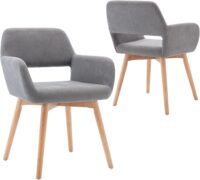 Hashtag Home Covet Upholstered Arm Chair (Set of 2) Gray Fabric