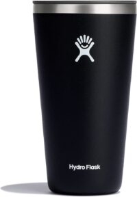 Hydro Flask 28oz All Around Tumbler - Stainless Steel Reusable Insulated Travel Drinking Cup Water Bottle with Lid (Black)