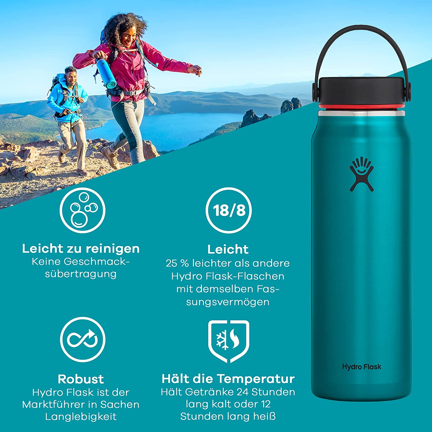 Hydro Flask Lightweight Trail Series Wide-mouth Vacuum Water
