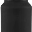 HydroJug 64oz Half allon Water Bottle - Stainless Steel Insulated - Keep Cold 24 Hrs - Silicone Base -Dual Function Lid for Straw or Sip -Reach Hydration & Fitness Goals w Hydro Jug (Matte Black)