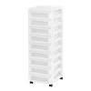 IRIS White 9-Drawer Storage Cart With Organizer Top