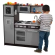 KidKraft Uptown Espresso Wooden Play Kitchen and 30-Piece Play Food Accessories