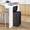 Kohler 20956-BST Step Trash Can, 11 Gallon, Dual Compartment, Black with Stainless Steel