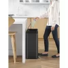 Kohler 20956-BST Step Trash Can, 11 Gallon, Dual Compartment, Black with Stainless Steel