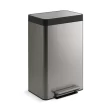 Kohler 20956-ST 11 Gallon Hands-Free Dual Compartment Recycling Kitchen Step, Trash Can with Foot Pedal, Quiet-Close Lid, Stainless Steel